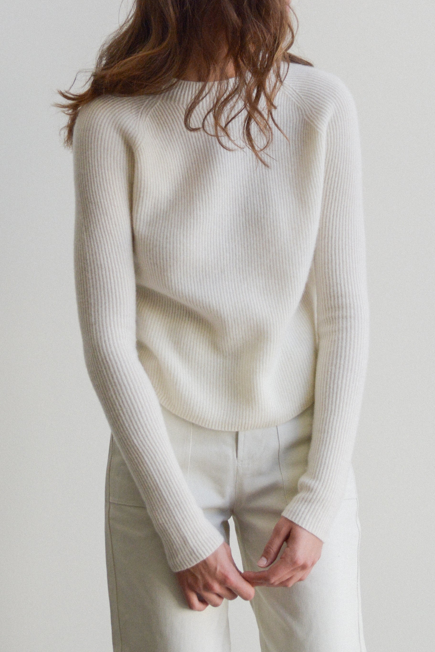 Raglan sleeves and ribbed texture throughout