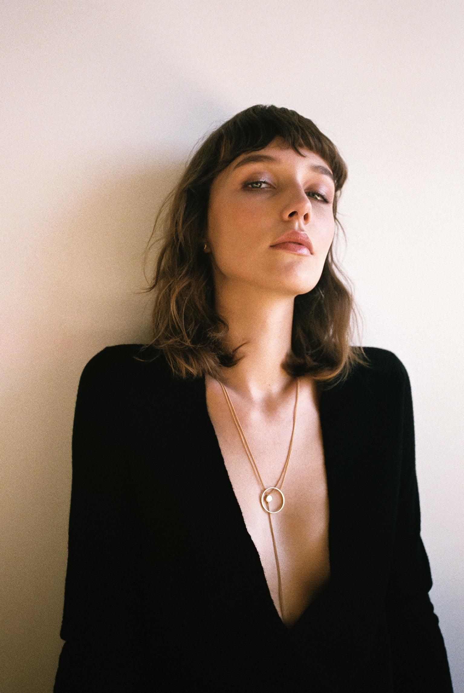 The Plunge Sweater in Midnight