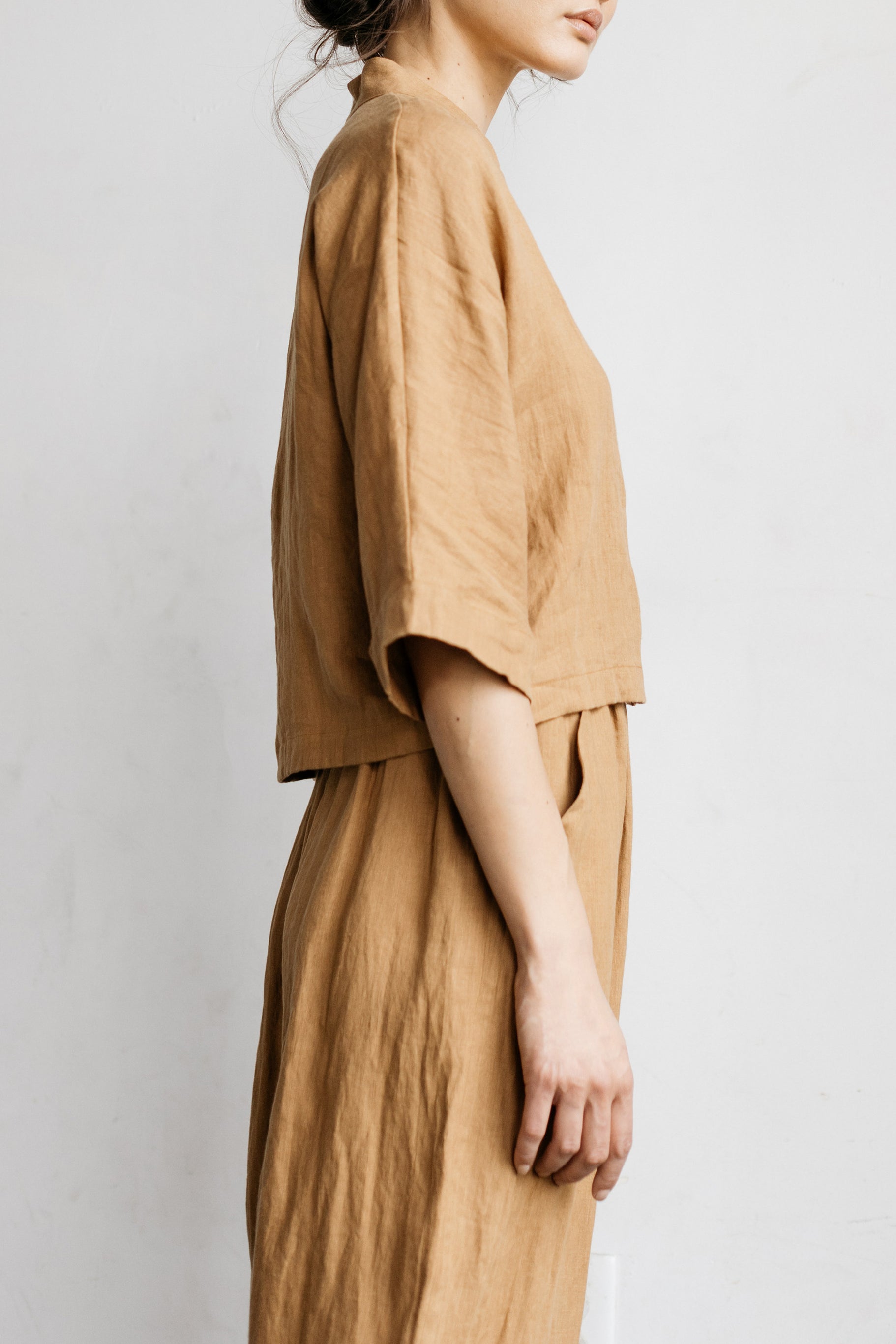 Cropped length, paired with Easy Pants