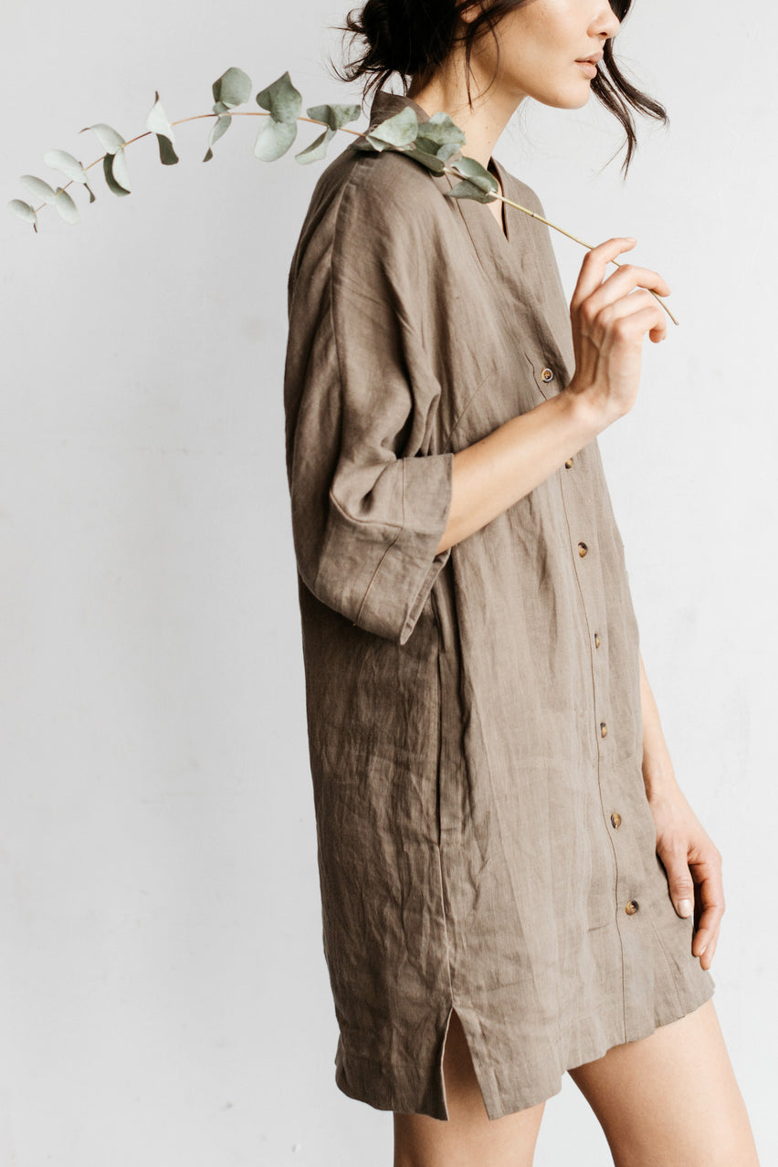 Saturday Shirtdress in Bark