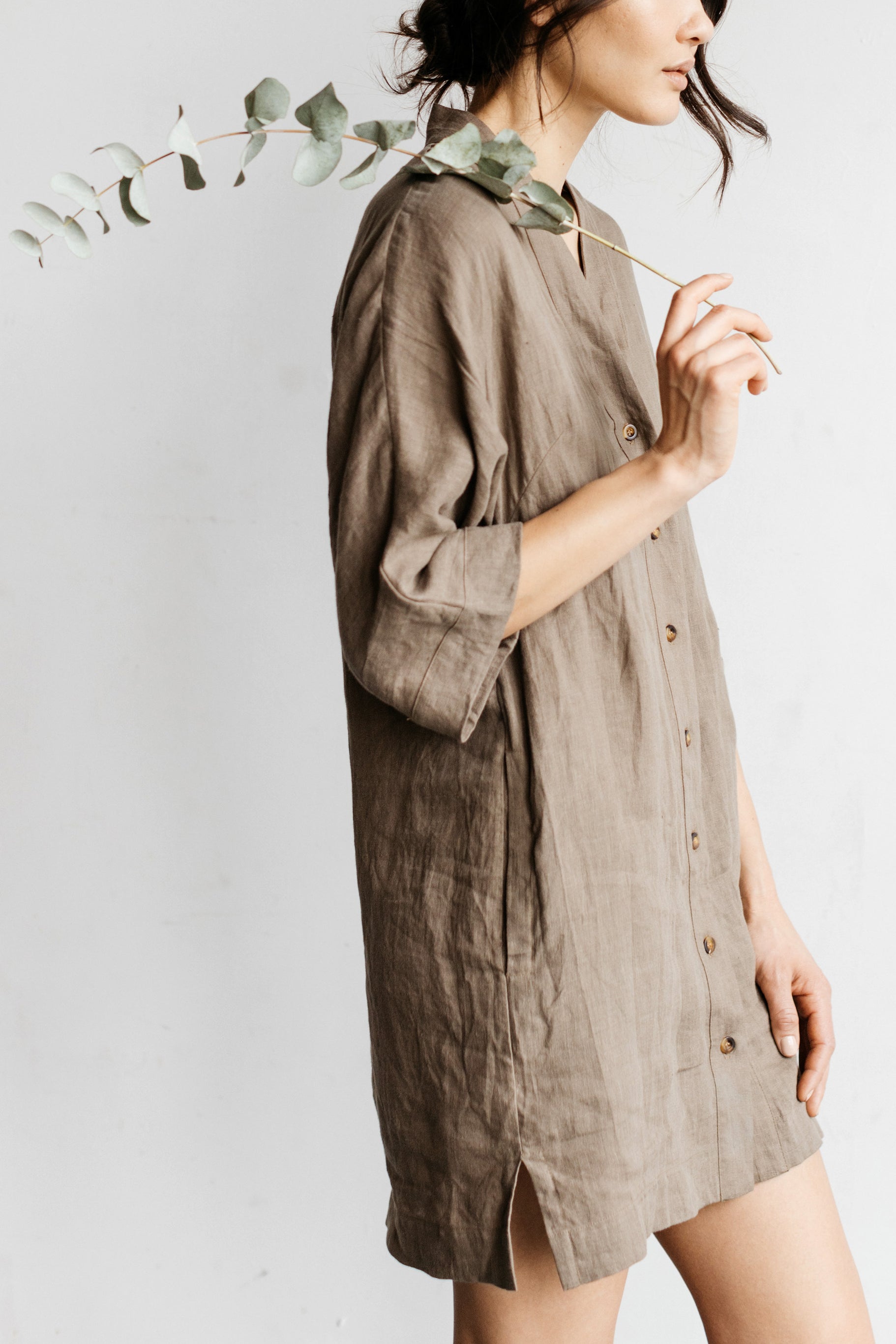 Saturday Shirtdress in Bark